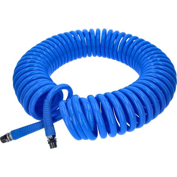 Furtun Spiralat pentru Aer Comprimat KS TOOLS 515.3340, Poliuretan, 10 mm x 15 m, Cuplă 3/8", Presiune Max. 12 bar