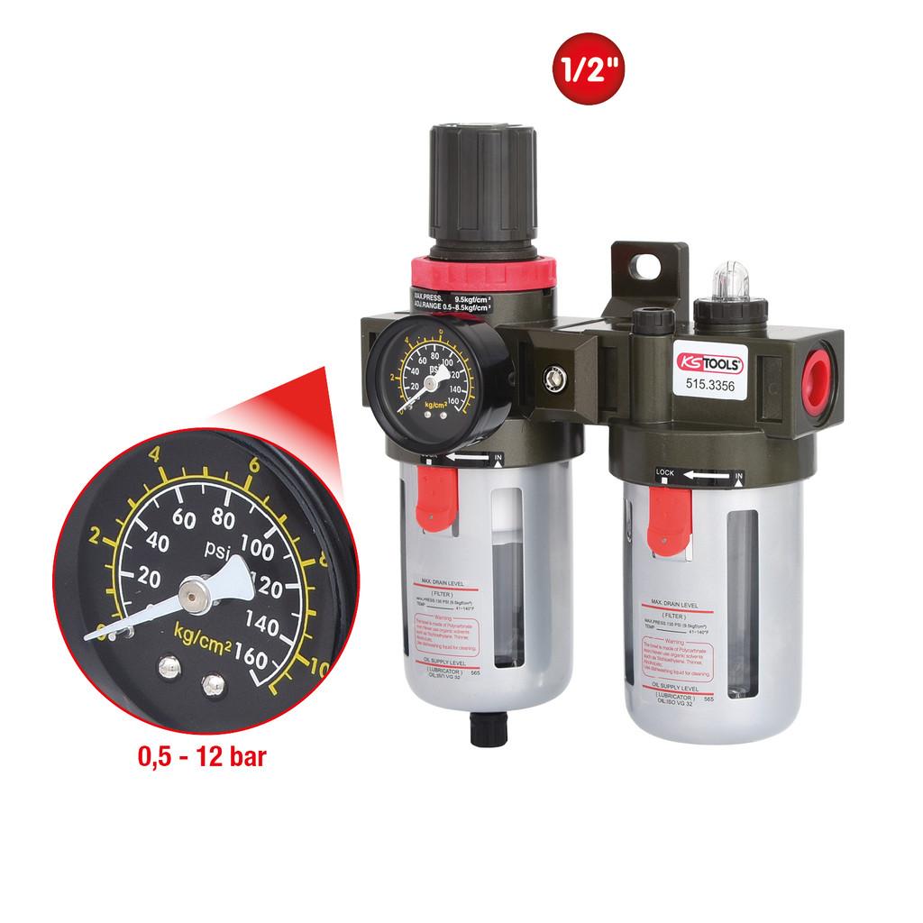Unitate de întreținere pentru aer comprimat, racord 1/2", presiune de operare 0,5-12 bar