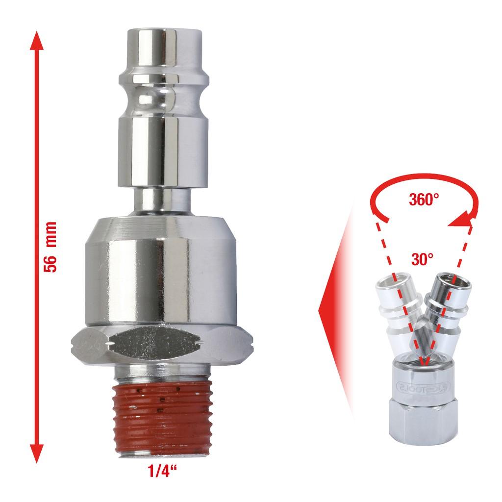 Articulație rotativă metalică 1/4" cu niplu, 56 mm