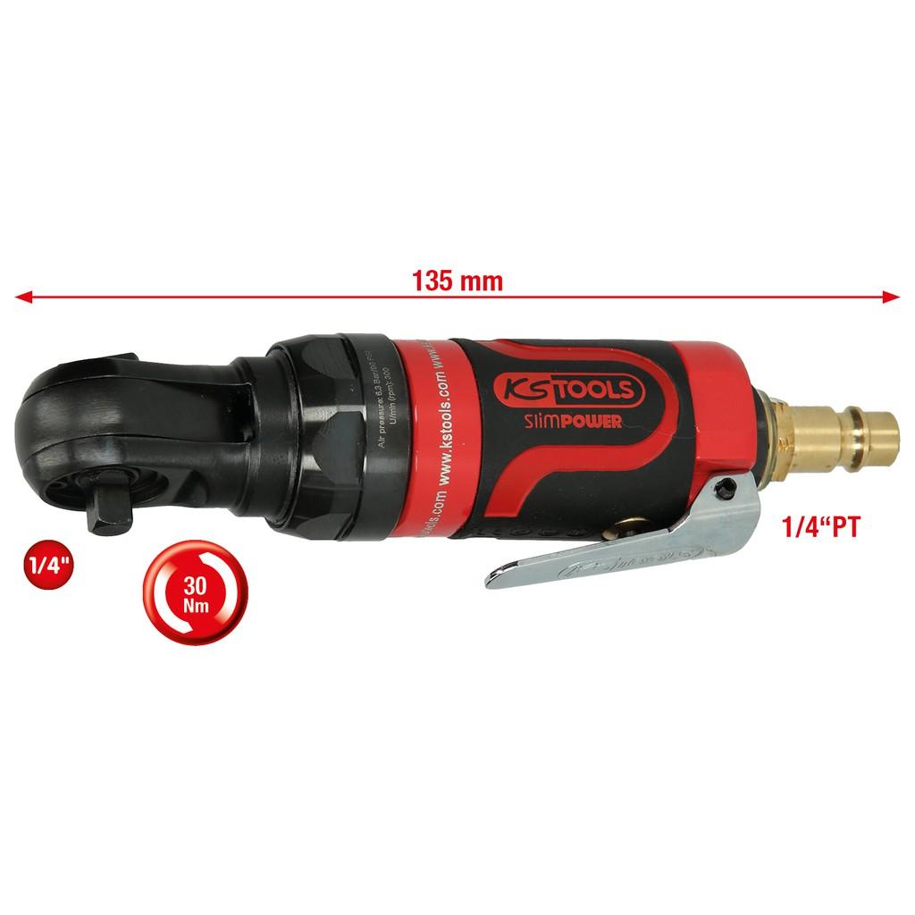 Mini clichet pneumatic cu schimbare de direcție, 1/4" SlimPOWER, 30Nm