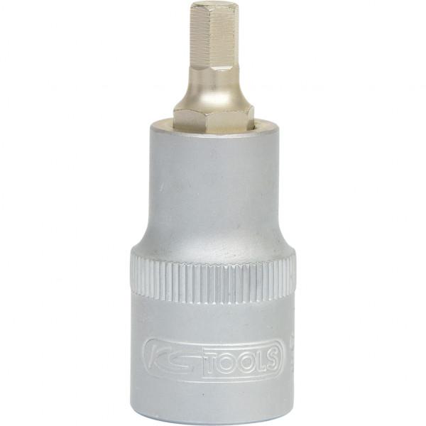 Cap cheie tubulară KS TOOLS 911.1317-E, antrenare pătrată 1/2 inch, profil hexagonal, deschidere de 17 mm, lungime 55 mm, oțel crom-vanadiu