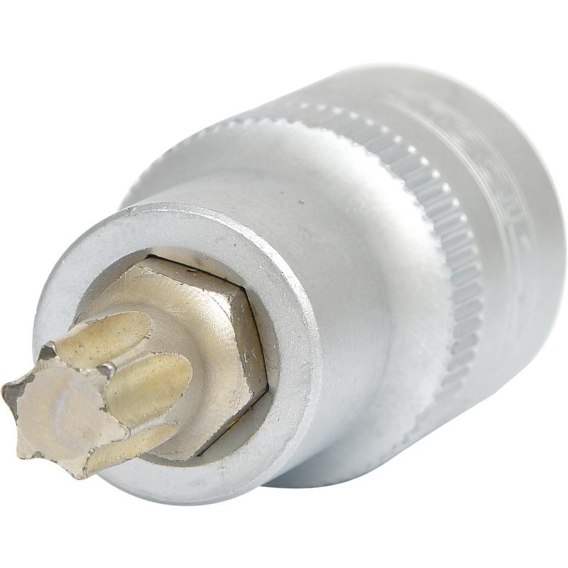 Cap cheie tubulară KS TOOLS 911.1366-E, pătrat de 1/2 inch, profil Torx T45, lungime 55 mm, oțel crom-vanadiu