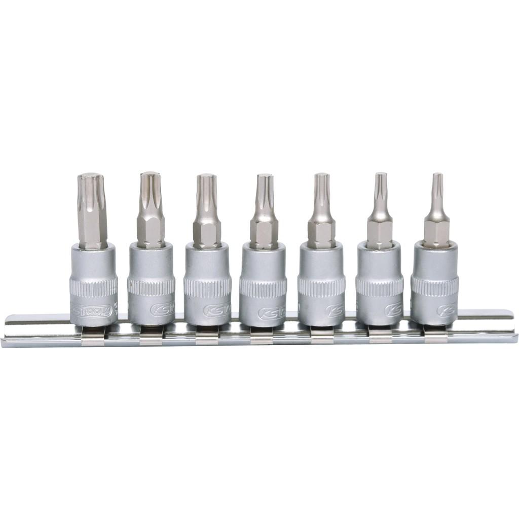 Set de capete de clichet Torx cu biți de 1/4", 7 piese (T10-T40)