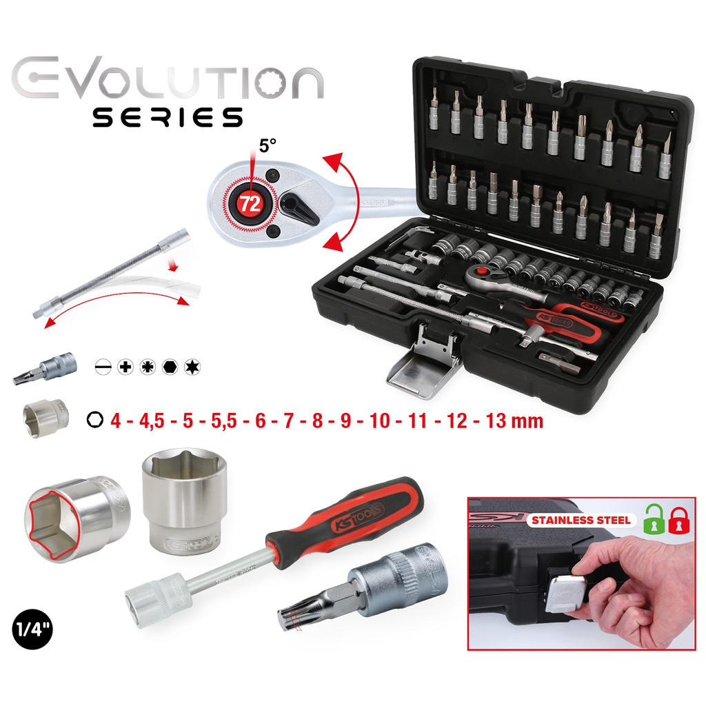 Set de Chei Tubulare 1/4", 48 Piese