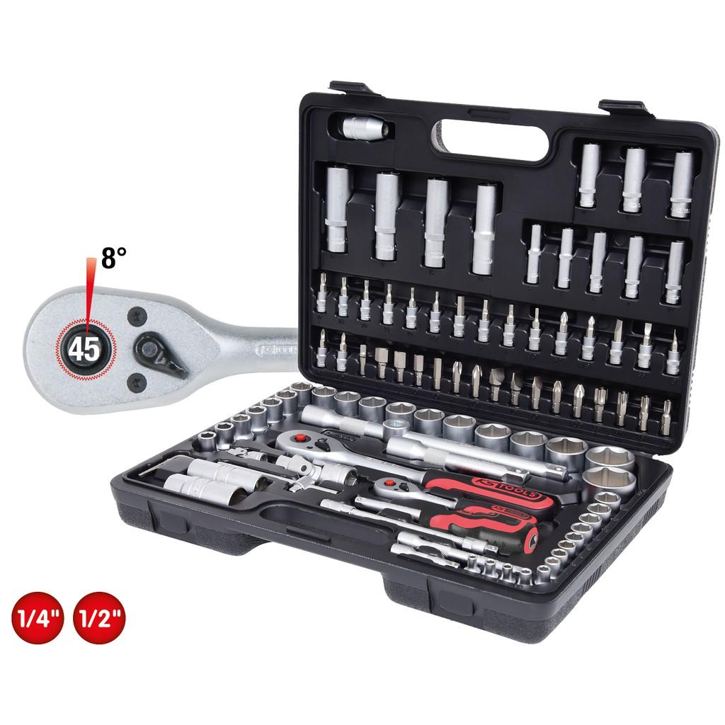 Set de Chei Tubulare 96 Piese, Dimensiuni 1/4" și 1/2"