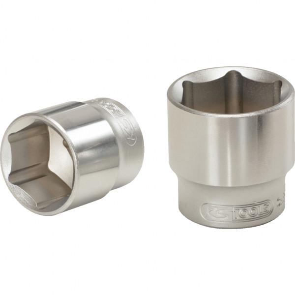 Cap cheie tubulară KS TOOLS 917.3816-E, pătrat de antrenare 3/8 inch, profil hexagonal, deschidere 16 mm, lungime 30 mm, oțel crom-vanadiu