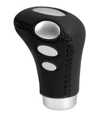Nucă pentru schimbător auto, model Lampa Cobra LAM00081, negru cu cusături negre