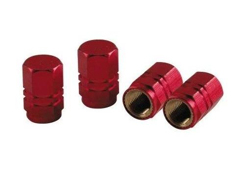 Set de 4 capace roată din aluminiu LAMPA Sport Cap, model LAM02505, culoare roșie