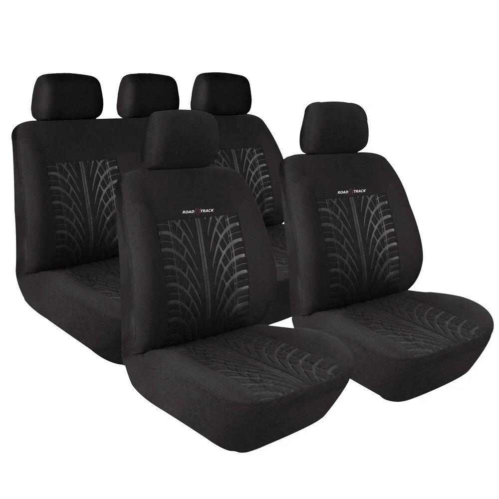 Set huse pentru scaune auto LAMPA Road-Track LAM54836, față și spate, din velur de poliester, culoare neagră