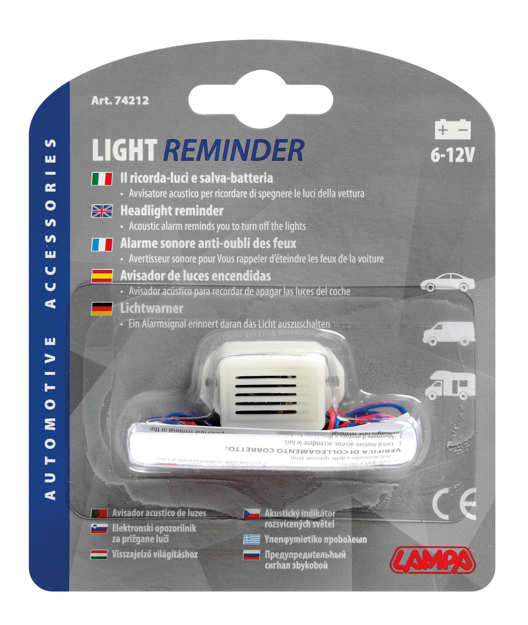 Dispozitiv de avertizare sonoră pentru lumină aprinsă, 6-12V, Lampa, model LAM74212