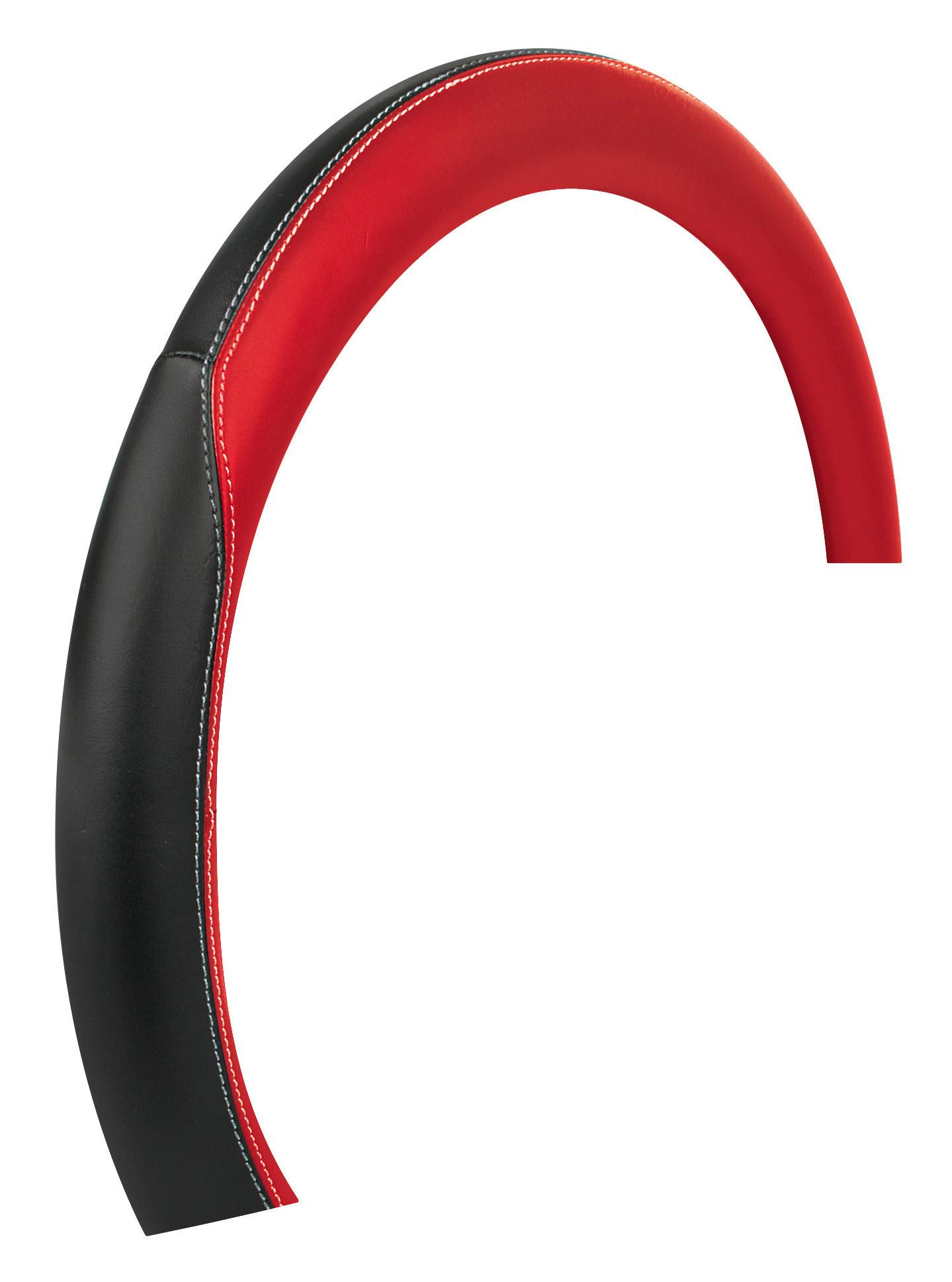 Husă volan premium "CLUB" negru cu roșu, dimensiuni 44/46 CM - Model LAMPA LAM98910