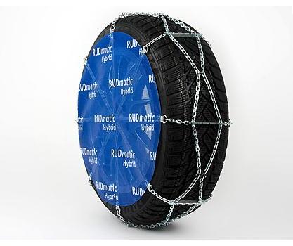 Lanț antiderapant RUD Hybrid LR4716798 din oțel și material textil, compatibil cu dimensiuni R14, R15, R16, R17, R18, pentru autoturisme, SUV-uri și camioane