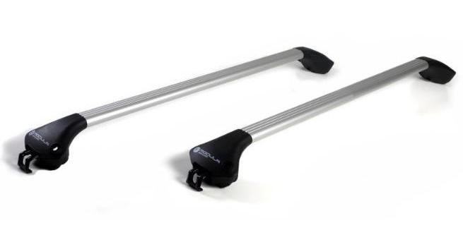 Set 2 bare transversale auto telescopice MODULA Oval Bar MB0AL0006, 78-119 cm, aluminiu argintiu, pentru montare pe bare longitudinale închise