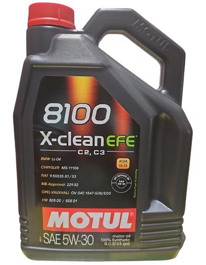 Ulei de motor sintetic MOTUL 8100 X-CLEAN EFE 5W30, 5 litri