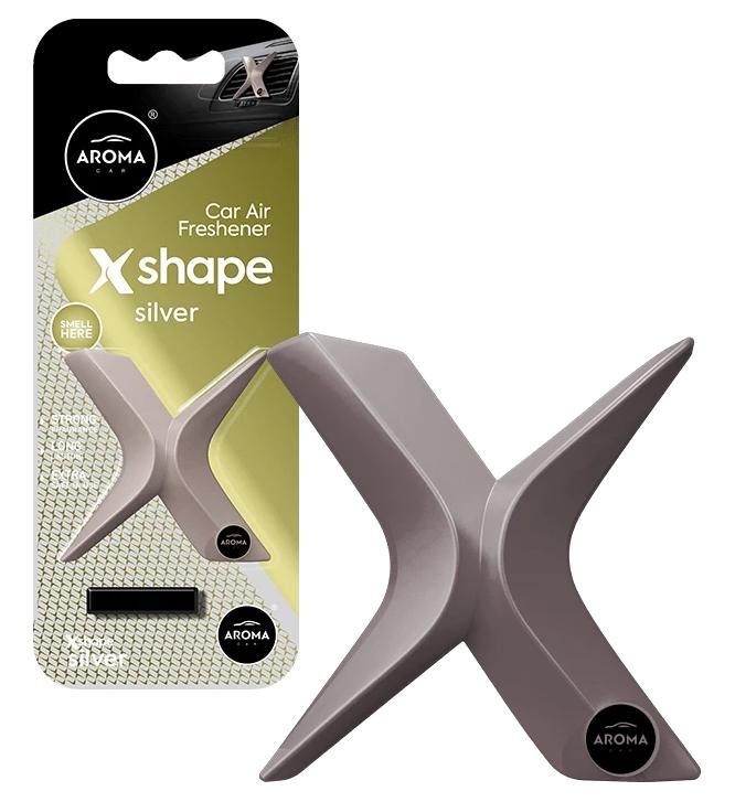 Odorizant auto solid MTM Aroma Car X Shape, 8g, parfum Silver, cod 10897