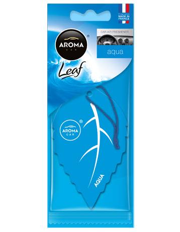 Odorizant auto tip brăduț MTM Aroma Car, model MTM92087, cu aromă de aqua, design Leaf