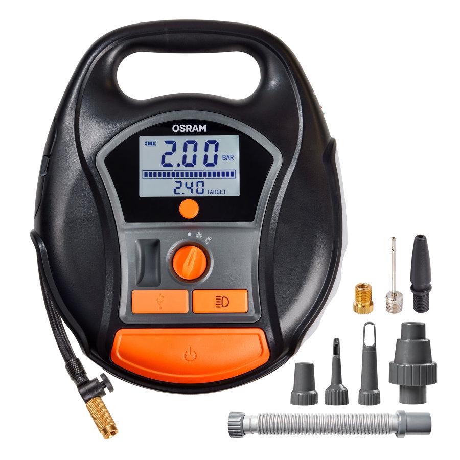 Compresor auto OSRAM TYREinflate 6000 OTIR6000, 12/230 V, 180 W, 5.5 bar, 43-45 l/min, afișaj digital
