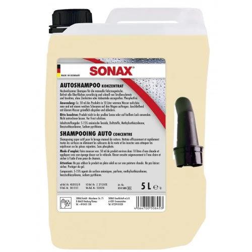 Șampon Auto Concentrat SONAX Gloss, 5 Litri, Fără Fosfați, pH Neutru - Cod 314500