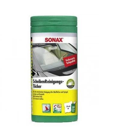 Șervețele umede pentru curățarea geamurilor SONAX, 25 bucăți, cod 412000