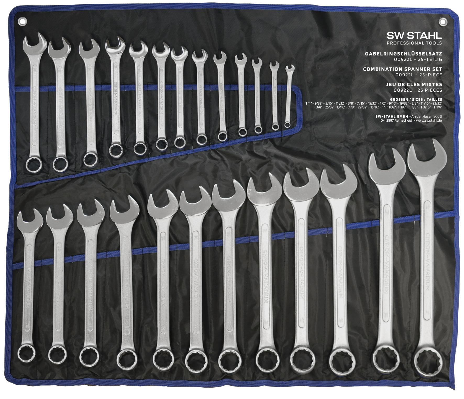 Set de 25 chei combinate, dimensiuni de la 1/4" la 1 1/4"
