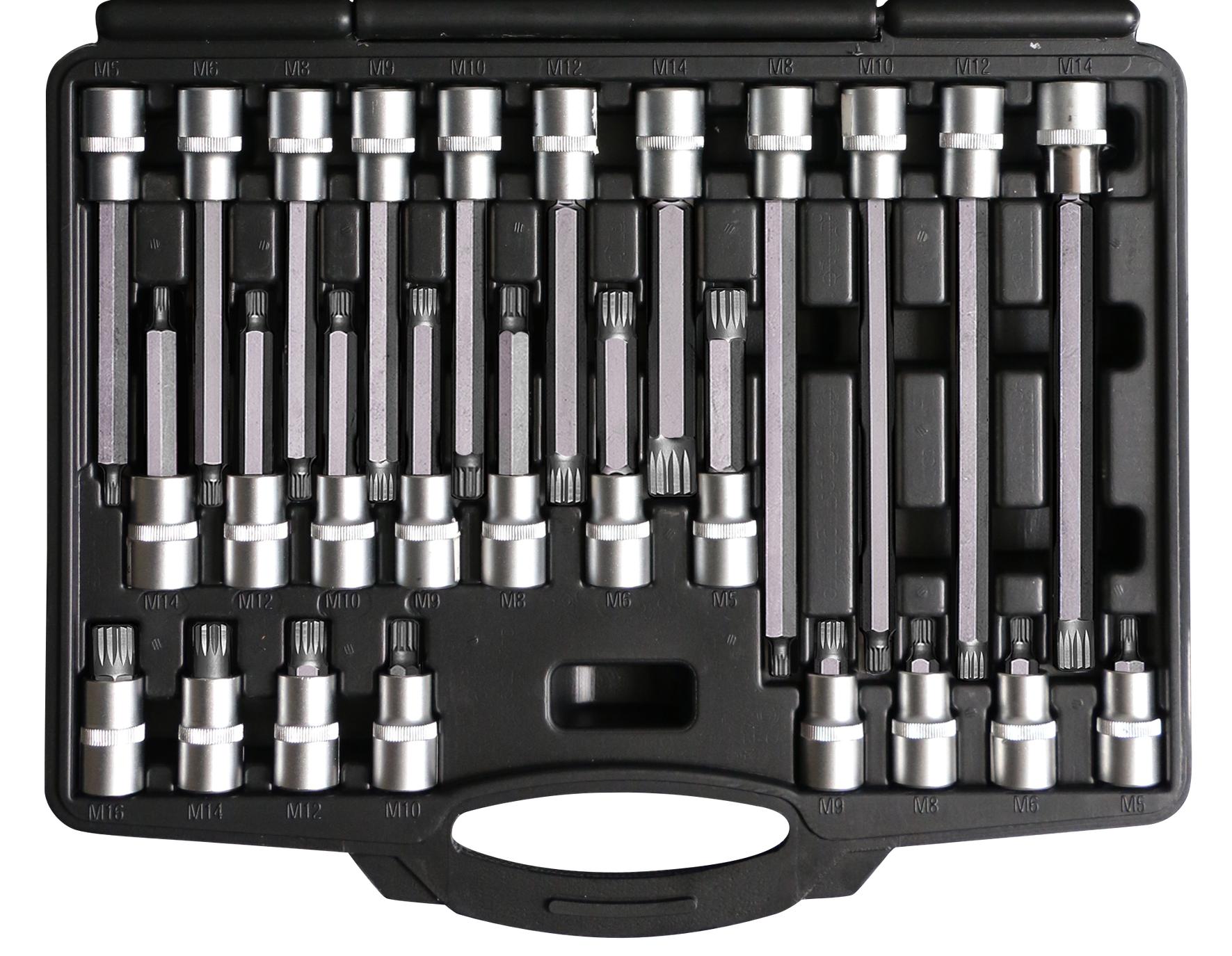 Set de 26 biți de șurubelniță cu canelură internă, dimensiuni M5-M16, prindere 1/2"