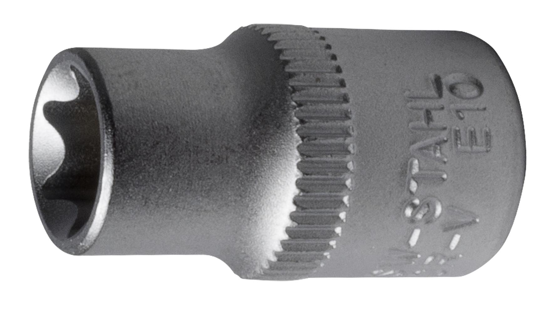 Adaptor tubular pentru chei, 1/4", profil tip E, mărimea E10