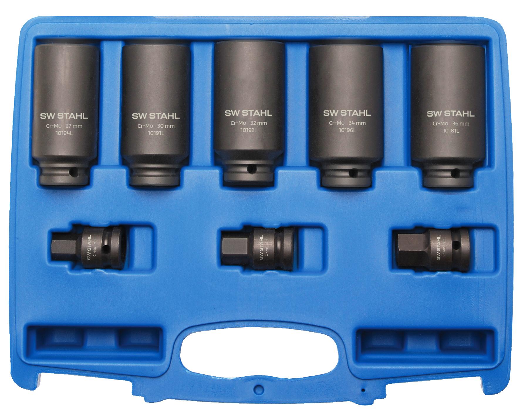 Set de 8 inserții tubulare IMPACT cu profil dodecagonal, 1/2"