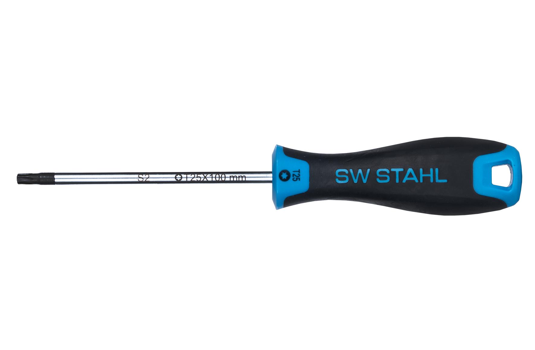 Șurubelniță SW-Stahl SW32725SB, profil Torx T25 x 100 mm, mâner bicomponent, vârf magnetic