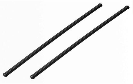 Set de 2 bare transversale din oțel THULE Square Bar EVO 127, profil pătrat, acoperite cu plastic, culoare neagră, lungime 127 cm, capacitate maximă de încărcare 100 kg