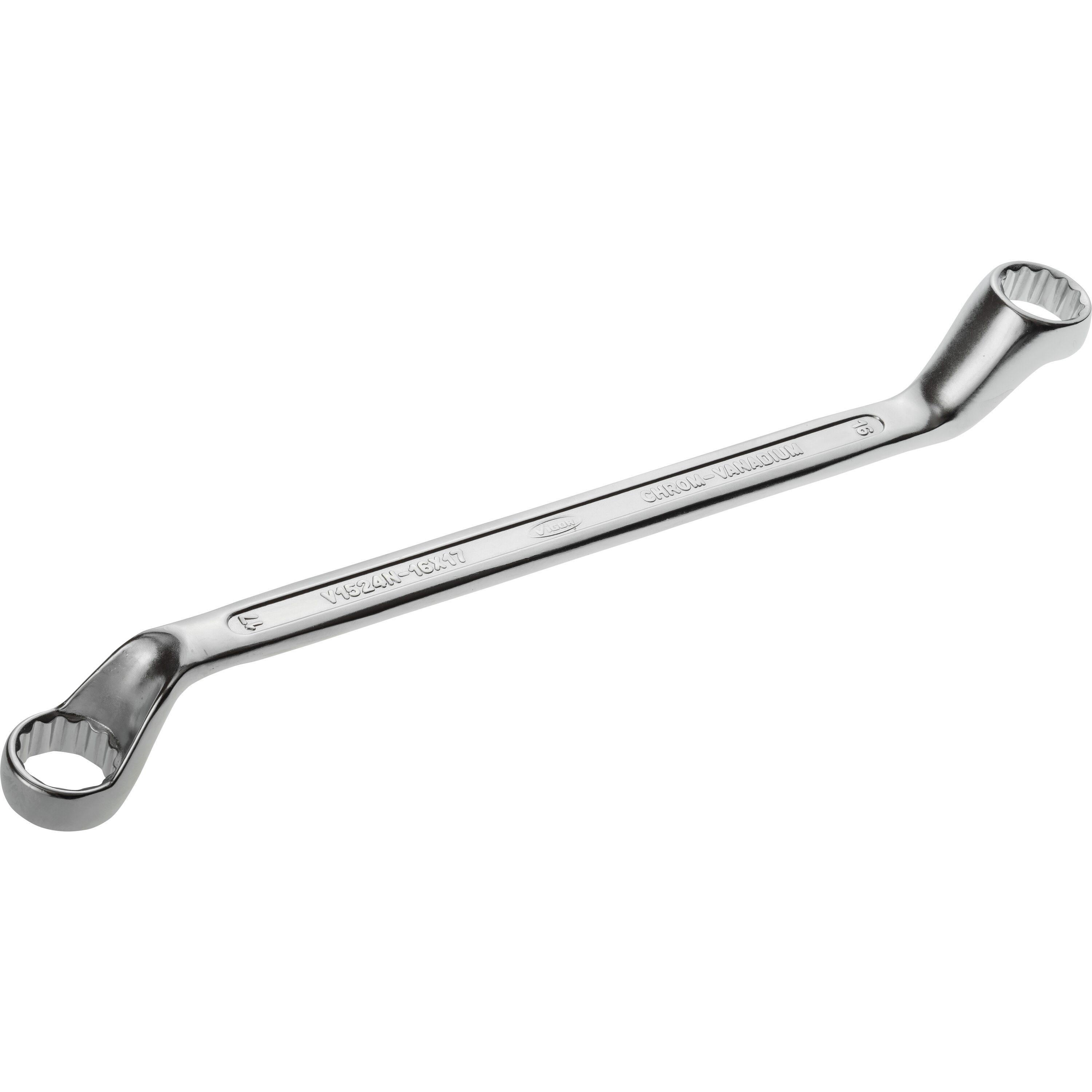 Cheie inelară cotită VIGOR V1524N, dimensiuni 16 x 17 mm, lungime 246 mm