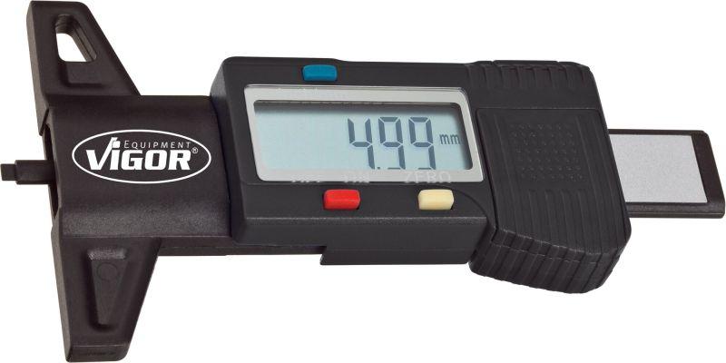 Caliper Digital VIGOR V1584 pentru Măsurarea Adâncimii Profilului Anvelopelor, Adâncime Maximă 27 mm, Afișaj în mm și inch, Include Baterie 3V