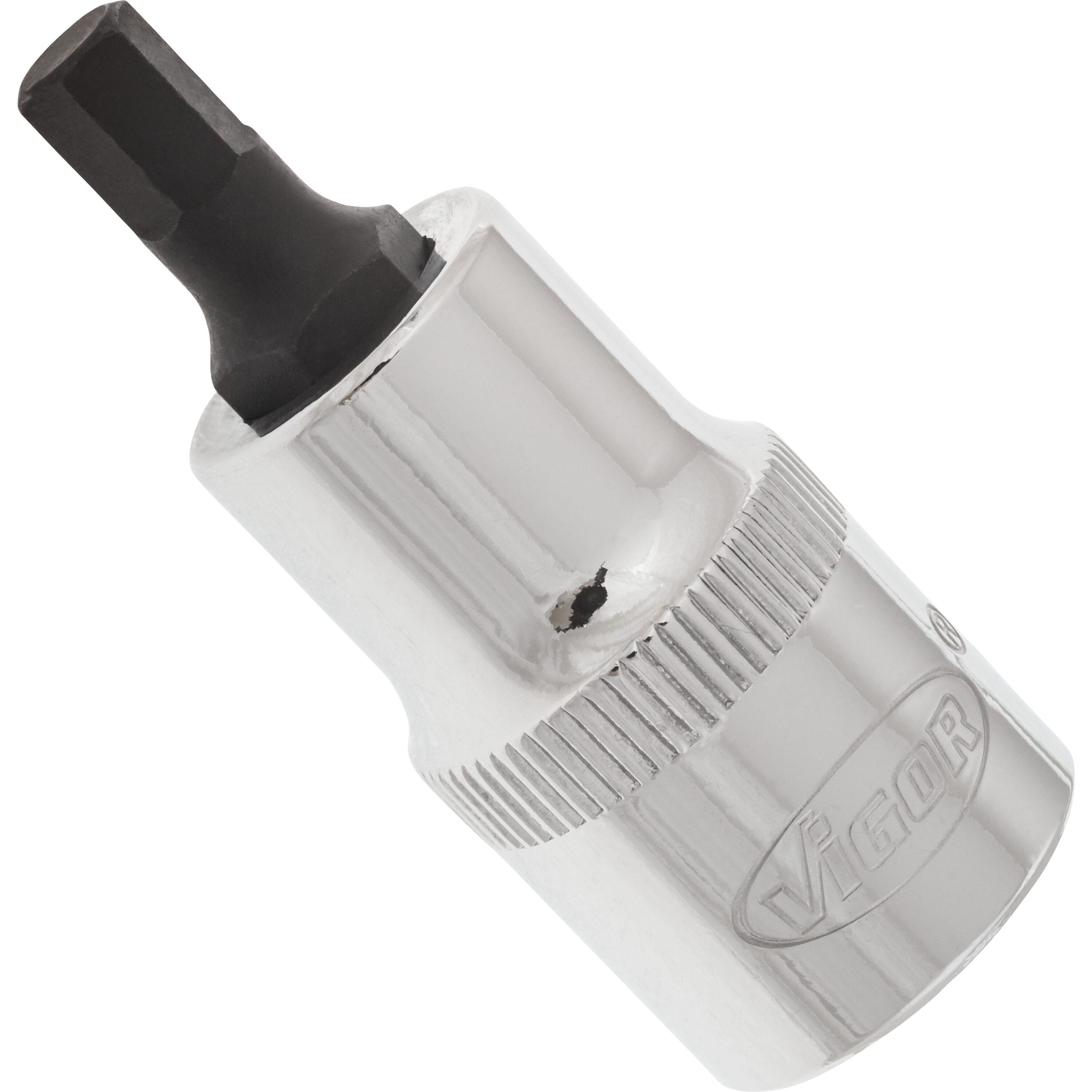 Bit pentru înșurubare VIGOR V2102, prindere pătrată 1/2", profil hexagonal 6 mm, lungime 55 mm